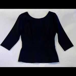 WHBM Peplum Top-Black